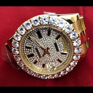 Swiss watch day-date iced out mechanical 44mm